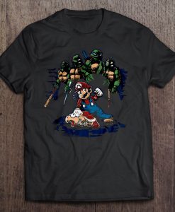 Super Mario And Ninja Turtles t shirt