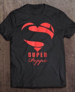 Super Poppie Superhero Heart Valentine t shirt