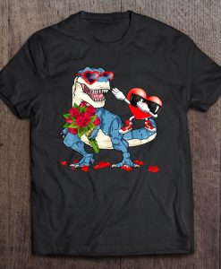 T-Rex Dinosaur Valentine Dabbing Heart t shirt