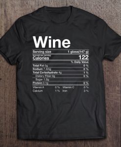 Wine Nutritional t shirt