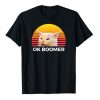 cat on boomer t shirt