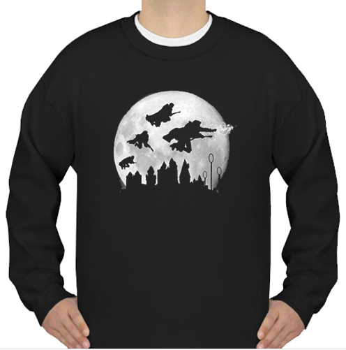 moon over hogwarts potter sweatshirt