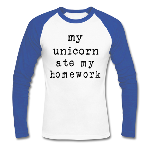 my unicorn ate my homework raglan t shirt
