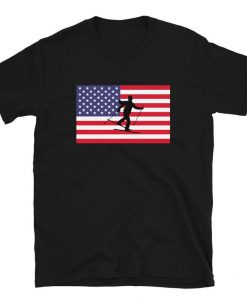 America Skiing Winter Sports Gift T-shirt