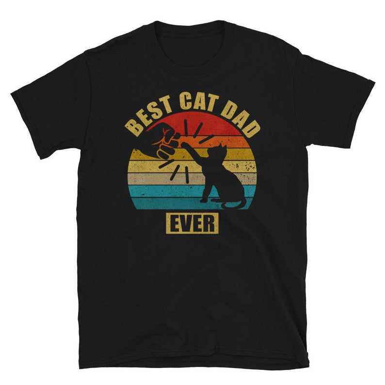 Best Cat Dad Ever Bump Short-Sleeve T-Shirt