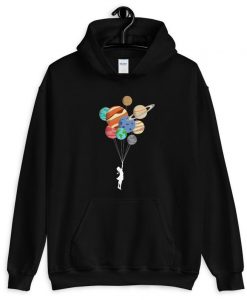 Girl With Galactic Balloons Hoodie