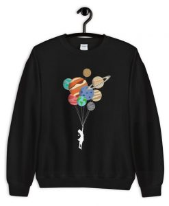 Girl With Galactic Balloons Sweatshirt