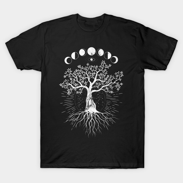 Pentacle Moon Phases Eye Tree T-Shirt