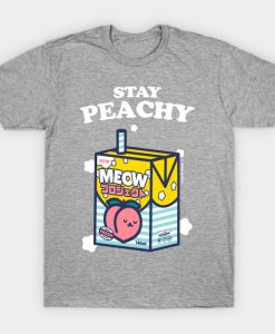 Stay peachy Cat Juice Box Illustration T-Shirt