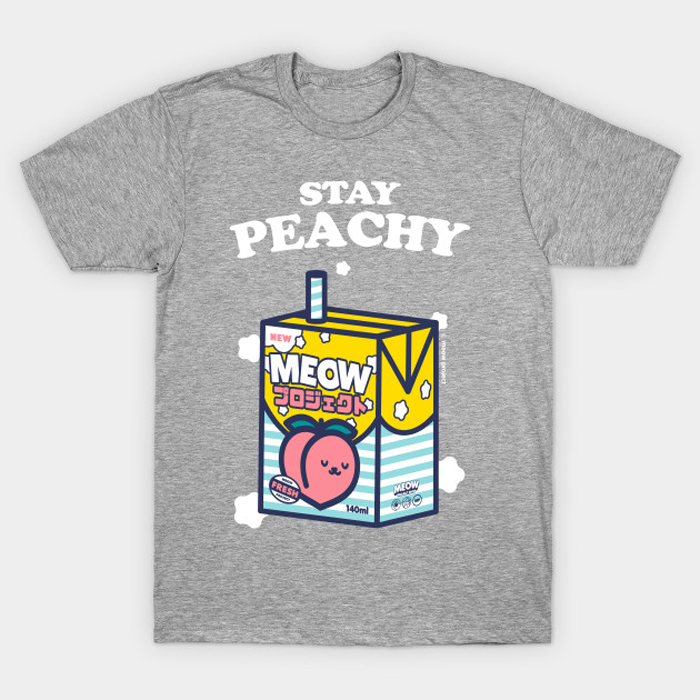 Stay peachy Cat Juice Box Illustration T-Shirt