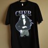 Cher Purple Outline Vintage Pic Black T Shirt