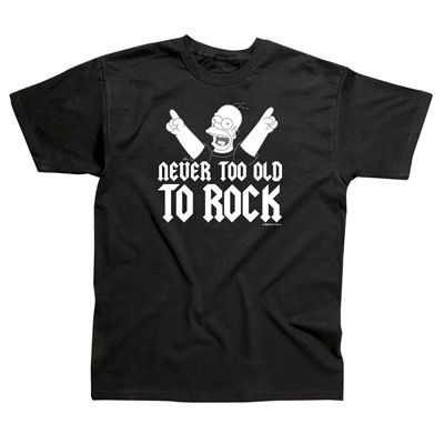 The Simpsons Never Too Old To Rock T-Shirt