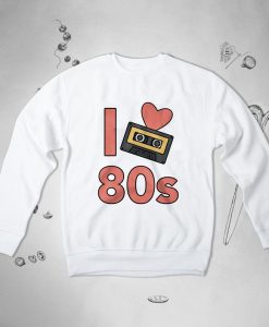 I Love cassette 80s sweatshirt