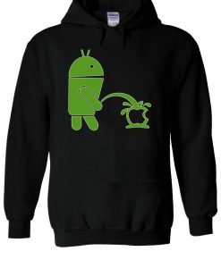 Android Robot Peeing On Apple Funny Hoodie