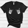 Halloween Skeleton Rock On Hands T Shirt