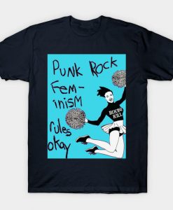 Punk Rock Feminism Rules Cheerleader t shirt