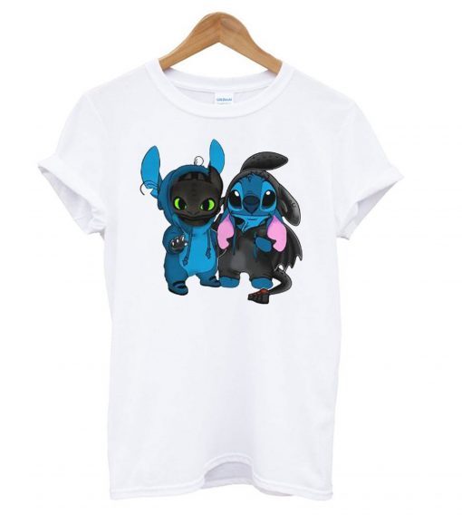 Baby Toothless and baby Stitch T Shirt