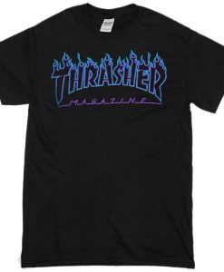 Thrasher Blue flame black T-shirt