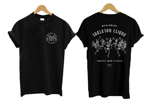 Worldwide Skeleton Clique Twenty One Pilots T Shirt Twoside
