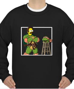 Ned Flanders in a Teenage Mutant Ninja Turtle sweatshirt