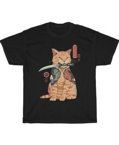 Catana cat samurai t shirt