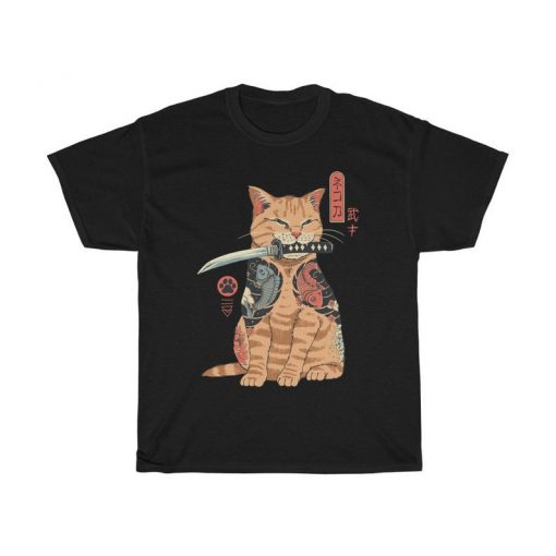 Catana cat samurai t shirt