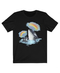 Mother Baby Calf Orca Killer Whale Rainbow T-Shirt