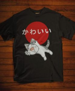 Vintage Japanese Cat Kawaii Anime T-Shirt