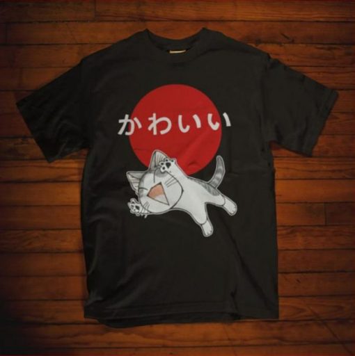 Vintage Japanese Cat Kawaii Anime T-Shirt