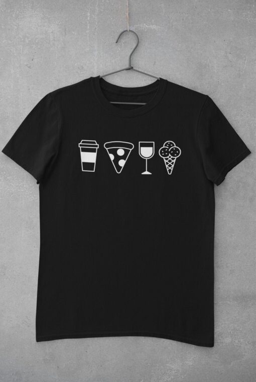 Coffee, Pizza, Wine, & Ice Cream T-Shirt