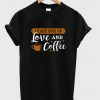 i raise boys on love and coffee t-shirt