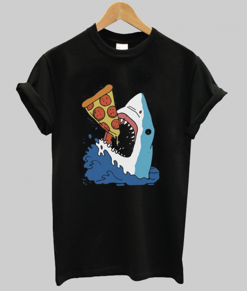 Hungry Shark Attack Pizza T-Shirt