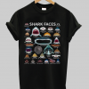 Shark Faces Of The World tshirt