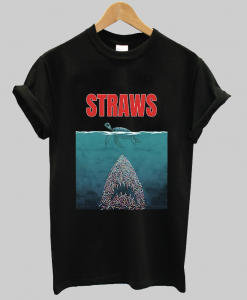 Straws Turtles Jaws Shark TShirt