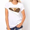 3D funny print fake naked big chest Bra leopard tshirt