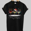 Christmas Wine Glass Santa Hat Shirt