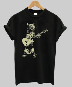 Cat playing guitar shirt