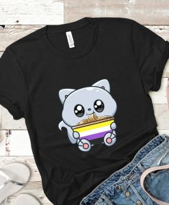 Kawaii Nonbinary Cat nude Shirt