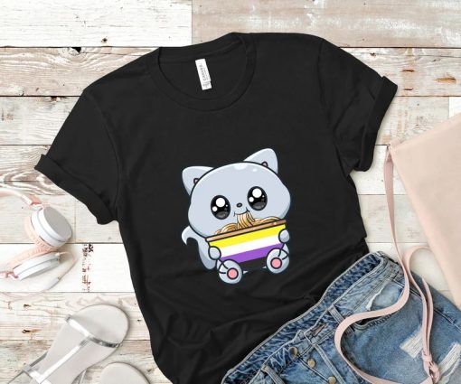 Kawaii Nonbinary Cat nude Shirt