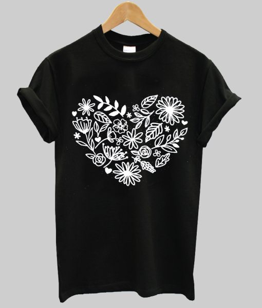 Flower heart tshirt