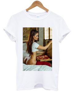 Sexy Pizza Girl On Bed Tshirt