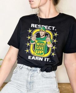 John Cena Respect never give up green shirt