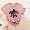 Turtle Floral Mandala T Shirt