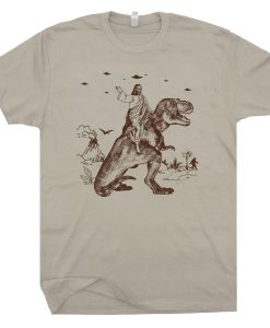 Jesus Riding Dinosaur T Shirt