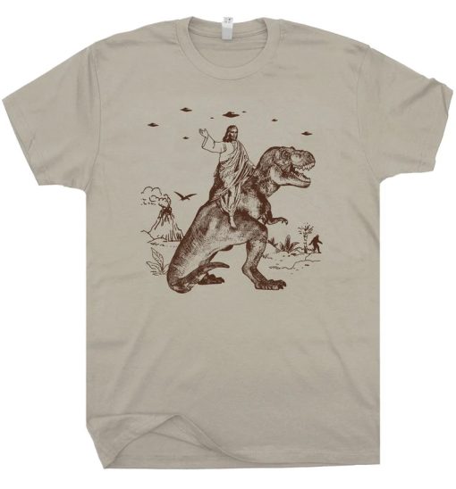 Jesus Riding Dinosaur T Shirt