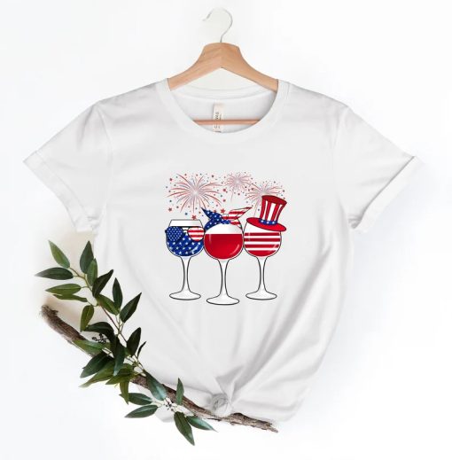 Red Wine Blue Patriotic Shirt