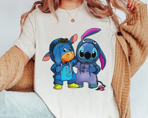Eeyore And Stitch Cute Friends Vintage Cosplay Halloween Shirt