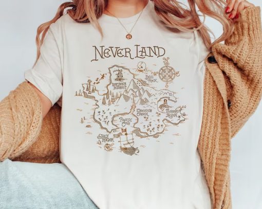 Never Land Map Graphic Retro unisex tshirt