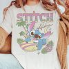 Cute Disney Lilo & Stitch Aloha Tropic Surf Stitch Retro Shirt