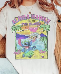 Disney Lilo & Stitch Aloha Hawaii Come Visit The Islands Retro Shirt